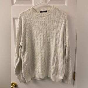Brandy Melville Off White Cable Knit Sweater, Crewneck